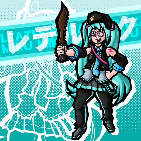 Leather Miku (Miku Day 2024 fanart)
